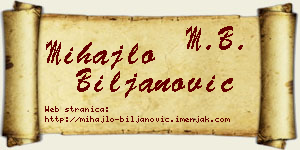 Mihajlo Biljanović vizit kartica